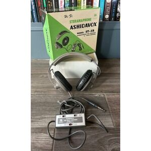 Vintage ASHIDAVOX ST-3R Stereo Hi-Fi Headphones Japan w/ Box Tested Working